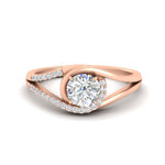 Load image into Gallery viewer, Round Cut Swirl Split Engagement Ring
