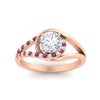 Load image into Gallery viewer, Round Cut Swirl Split Engagement Ring