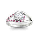 Load image into Gallery viewer, Round Cut Swirl Split Engagement Ring