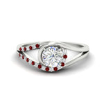 Load image into Gallery viewer, Round Cut Swirl Split Engagement Ring