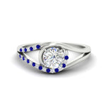 Load image into Gallery viewer, Round Cut Swirl Split Engagement Ring