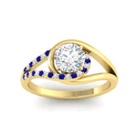 Load image into Gallery viewer, Round Cut Swirl Split Engagement Ring