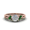 Load image into Gallery viewer, round-cut-twisted-diamond-bridal-set-with-emerald-in-14K-rose-gold-FD8300ROGEMGR-NL-RG.jpg