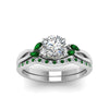 Load image into Gallery viewer, round-cut-twisted-diamond-bridal-set-with-emerald-in-14K-white-gold-FD8300ROGEMGR-NL-WG.jpg