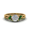 Load image into Gallery viewer, round-cut-twisted-diamond-bridal-set-with-emerald-in-14K-yellow-gold-FD8300ROGEMGR-NL-YG.jpg