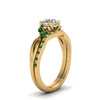 Load image into Gallery viewer, round-cut-twisted-diamond-bridal-set-with-emerald-in-14K-yellow-gold-FD8300ROGEMGR-NL-YG.jpg