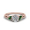 Load image into Gallery viewer, round-cut-willow-diamond-engagement-ring-with-green-emerald-in-14k-rose-gold-1
