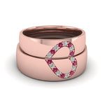 Load image into Gallery viewer, round-dark-pink-sapphire-wedding-band-with-white-diamond-in-14K-rose-gold-FD1144BGSADRPI-NL-RG.jpg