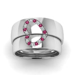 Load image into Gallery viewer, round-dark-pink-sapphire-wedding-band-with-white-diamond-in-14K-white-gold-FD1144BGSADRPI-NL-WG.jpg