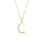 Load image into Gallery viewer, round-diamond-capital-c-initial-pendant-in-FDPD11292C-NL-YG