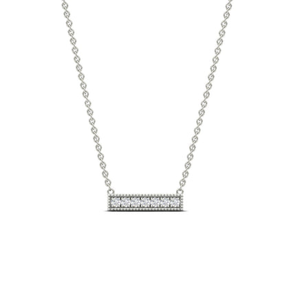 Round Diamond Horizontal Milgrain Bar Necklace