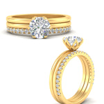 Load image into Gallery viewer, round-diamond-pave-engagement-ring-with-matching-plain-wedding-band-in-yellow-gold-fdsr11737angle3-nl-yg.jpg?v=1775815897