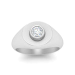 Load image into Gallery viewer, Round Diamond Signet Ring