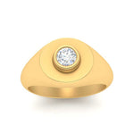 Load image into Gallery viewer, Round Diamond Signet Ring