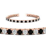 Load image into Gallery viewer, round-diamond-tennis-bracelet-with-black-diamond-7-carat-in-rose-gold-fdbrc8635rogblackangle2-7.00 ct-nl-rg