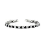 Load image into Gallery viewer, round-diamond-tennis-bracelet-with-black-diamond-7-carat-in-white-gold-fdbrc8635rogblackangle2-7.00 ct-nl-wg