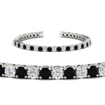 Load image into Gallery viewer, round-diamond-tennis-bracelet-with-black-diamond-7-carat-in-white-gold-fdbrc8635rogblackangle2-7.00 ct-nl-wg