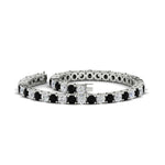 Load image into Gallery viewer, round-diamond-tennis-bracelet-with-black-diamond-7-carat-in-white-gold-fdbrc8635rogblackangle2-7.00 ct-nl-wg