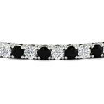 Load image into Gallery viewer, round-diamond-tennis-bracelet-with-black-diamond-7-carat-in-white-gold-fdbrc8635rogblackangle2-7.00 ct-nl-wg