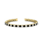 Load image into Gallery viewer, round-diamond-tennis-bracelet-with-black-diamond-7-carat-in-yellow-gold-fdbrc8635rogblackangle2-7.00 ct-nl-yg