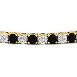Load image into Gallery viewer, round-diamond-tennis-bracelet-with-black-diamond-7-carat-in-yellow-gold-fdbrc8635rogblackangle2-7.00 ct-nl-yg