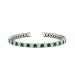 Load image into Gallery viewer, round-diamond-tennis-bracelet-with-emerald-7-carat-in-white-gold-fdbrc8635rogemgrangle2-7.00 ct-nl-wg