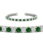 Load image into Gallery viewer, round-diamond-tennis-bracelet-with-emerald-7-carat-in-white-gold-fdbrc8635rogemgrangle2-7.00 ct-nl-wg