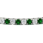 Load image into Gallery viewer, round-diamond-tennis-bracelet-with-emerald-7-carat-in-white-gold-fdbrc8635rogemgrangle2-7.00 ct-nl-wg