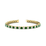 Load image into Gallery viewer, round-diamond-tennis-bracelet-with-emerald-7-carat-in-yellow-gold-fdbrc8635rogemgrangle2-7.00 ct-nl-yg
