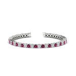 Load image into Gallery viewer, round-diamond-tennis-bracelet-with-pink-sapphire-7-carat-in-white-gold-fdbrc8635rogsadrpiangle2-7.00 ct-nl-wg