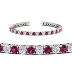 Load image into Gallery viewer, round-diamond-tennis-bracelet-with-pink-sapphire-7-carat-in-white-gold-fdbrc8635rogsadrpiangle2-7.00 ct-nl-wg