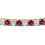 Load image into Gallery viewer, round-diamond-tennis-bracelet-with-pink-sapphire-7-carat-in-yellow-gold-fdbrc8635rogsadrpiangle2-7.00 ct-nl-yg