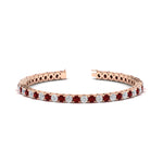 Load image into Gallery viewer, round-diamond-tennis-bracelet-with-ruby-7-carat-in-rose-gold-fdbrc8635rogrudrangle2-7.00 ct-nl-rg