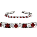 Load image into Gallery viewer, round-diamond-tennis-bracelet-with-ruby-7-carat-in-white-gold-fdbrc8635rogrudrangle2-7.00 ct-nl-wg