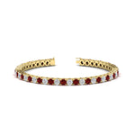 Load image into Gallery viewer, round-diamond-tennis-bracelet-with-ruby-7-carat-in-yellow-gold-fdbrc8635rogrudrangle2-7.00 ct-nl-yg