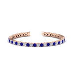 Load image into Gallery viewer, round-diamond-tennis-bracelet-with-sapphire-7-carat-in-rose-gold-fdbrc8635rogsablangle2-7.00 ct-nl-rg