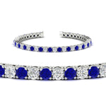 Load image into Gallery viewer, round-diamond-tennis-bracelet-with-sapphire-7-carat-in-white-gold-fdbrc8635rogsablangle2-7.00 ct-nl-wg