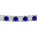 Load image into Gallery viewer, round-diamond-tennis-bracelet-with-sapphire-7-carat-in-white-gold-fdbrc8635rogsablangle2-7.00 ct-nl-wg