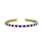 Load image into Gallery viewer, round-diamond-tennis-bracelet-with-sapphire-7-carat-in-yellow-gold-fdbrc8635rogsablangle2-7.00 ct-nl-yg