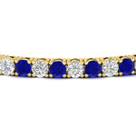 Load image into Gallery viewer, round-diamond-tennis-bracelet-with-sapphire-7-carat-in-yellow-gold-fdbrc8635rogsablangle2-7.00 ct-nl-yg