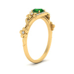 Load image into Gallery viewer, round-emerald-and-diamond-flower-engagement-ring-in-FD10057RORGEMGRANGLE3-NL-YG-GS