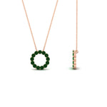 Load image into Gallery viewer, round-floating-chain-slide-emerald-Pendant-in-rose-gold-fdpd11515gemgerangle2-nl-rg.jpg?v=1761646575