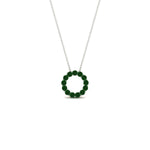 Load image into Gallery viewer, round-floating-chain-slide-emerald-Pendant-in-white-gold-fdpd11515gemgerangle1-nl-wg.jpg?v=1761646574