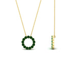 Load image into Gallery viewer, round-floating-chain-slide-emerald-Pendant-in-yellow-gold-fdpd11515gemgerangle2-nl-yg.jpg?v=1761646575
