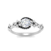 Load image into Gallery viewer, round-floral-halo-black-diamond-engagement-ring-in-FD10057RORGBLACKANGLE3-NL-WG