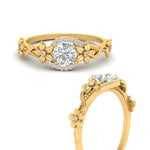 Load image into Gallery viewer, round-floral-halo-diamond-engagement-ring-in-FD10057RORANGLE3-NL-YG