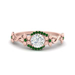 Load image into Gallery viewer, round-floral-halo-emerald-engagement-ring-in-FD10057RORGEMGRANGLE3-NL-RG