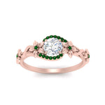 Load image into Gallery viewer, round-floral-halo-emerald-engagement-ring-in-FD10057RORGEMGRANGLE3-NL-RG