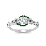 Load image into Gallery viewer, round-floral-halo-emerald-engagement-ring-in-FD10057RORGEMGRANGLE3-NL-WG