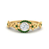 Load image into Gallery viewer, round-floral-halo-emerald-engagement-ring-in-FD10057RORGEMGRANGLE3-NL-YG